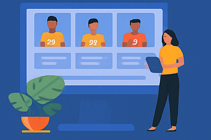 Fantasy sports dashboard showing league standings and team roster